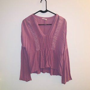 Light Purple/Red Thin Blouse